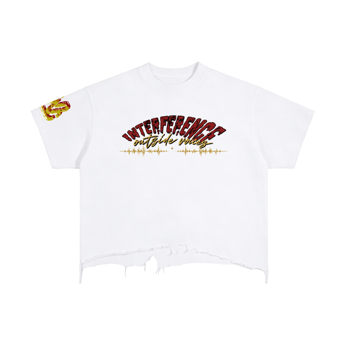 vintage Interference Distressed Tee — Washed Grey
