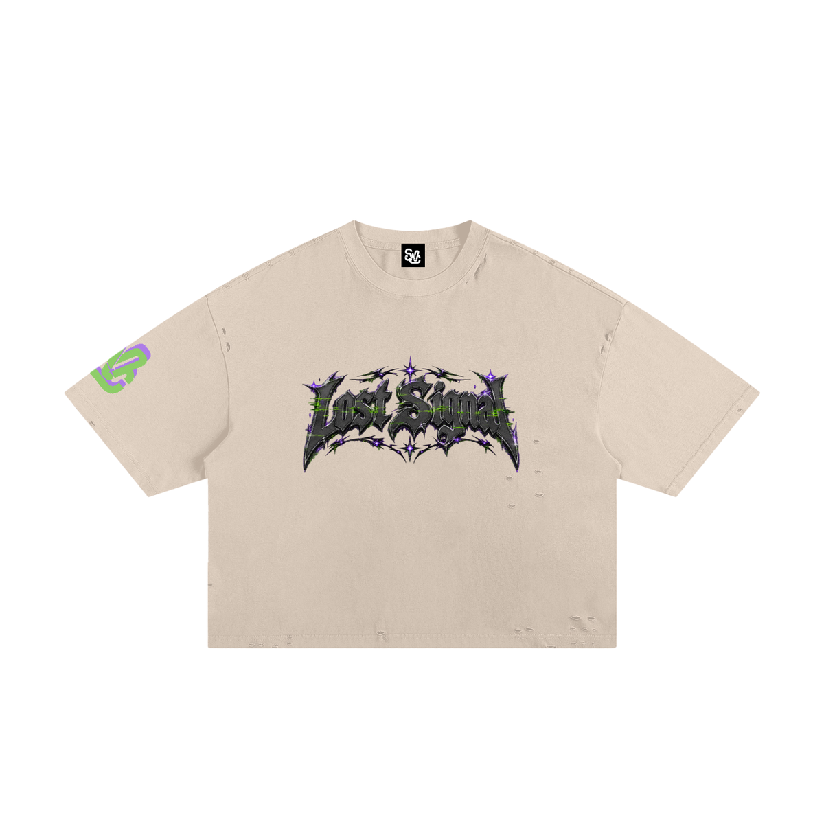 Lost Signal Distressed Boxy Tee