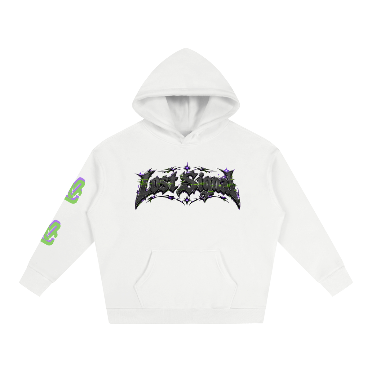LOST SIGNAL DISTRESSED HOODIE - white/cream