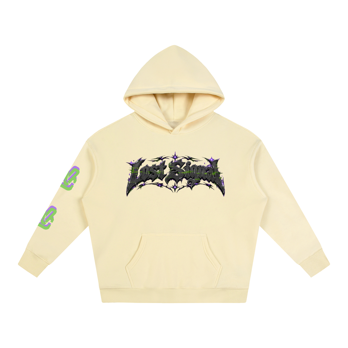 LOST SIGNAL DISTRESSED HOODIE - white/cream